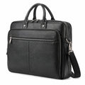 Laptoptasche 42 x 30 x 10 cm Kunstleder Schwarz für Büro mit Schultergurt