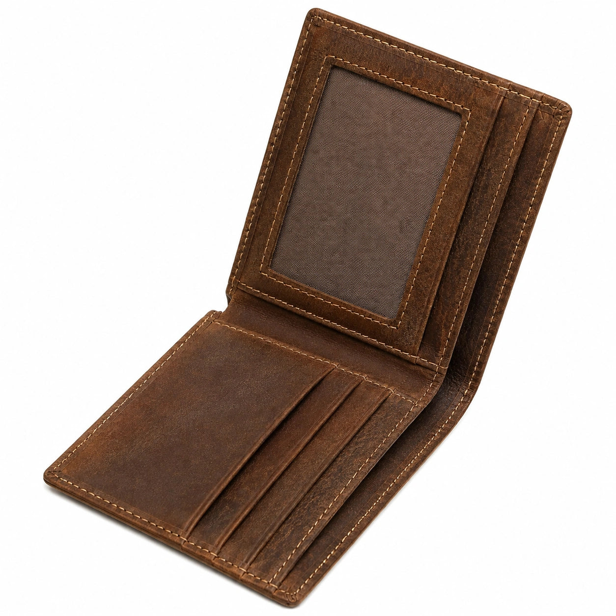 Geldbörse 12 cm x 9 cm aus Kunstleder in Braun mit Kartenfächern