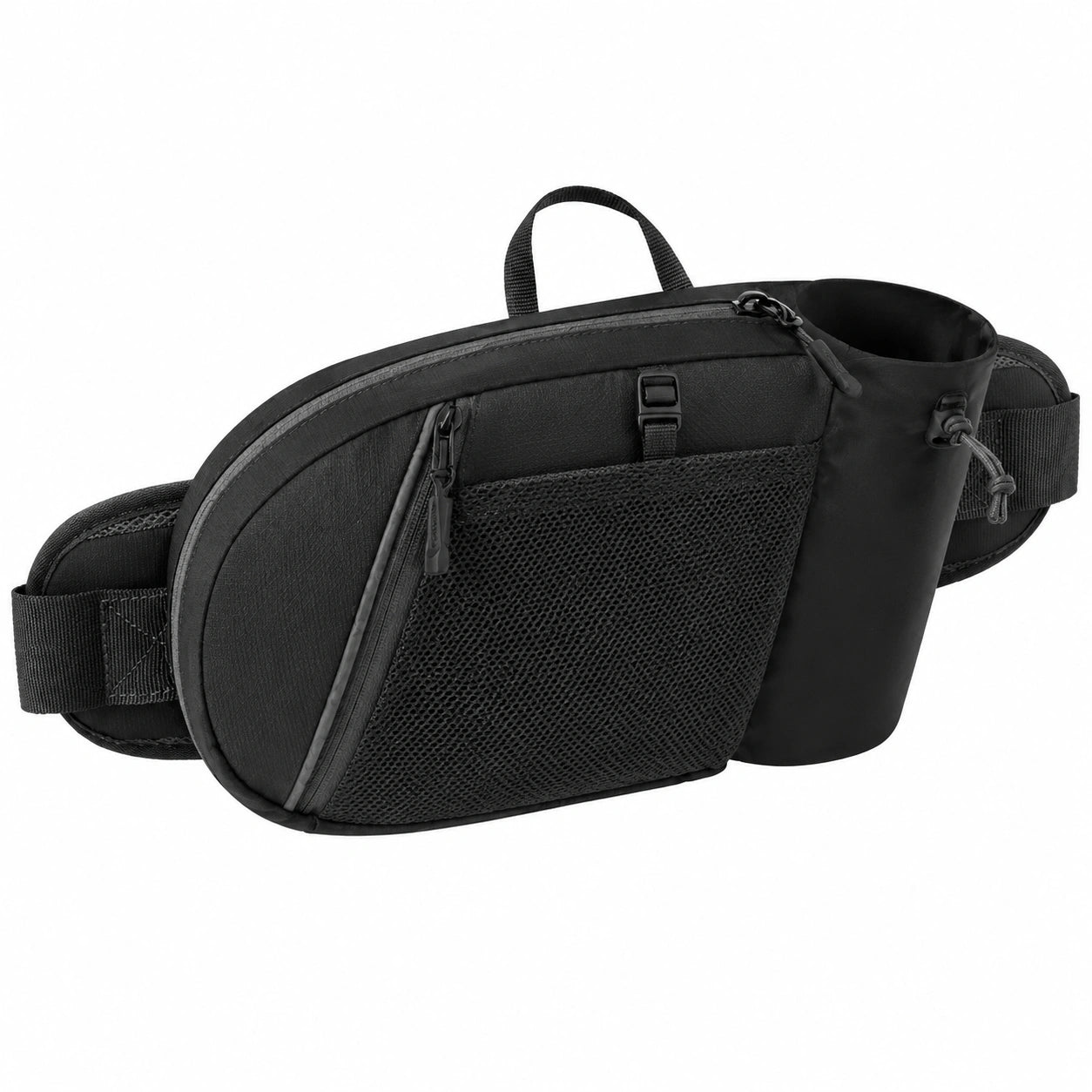 Gürteltasche 31 x 16 x 8 cm aus Textil schwarz mit Flaschenhalter sportlich