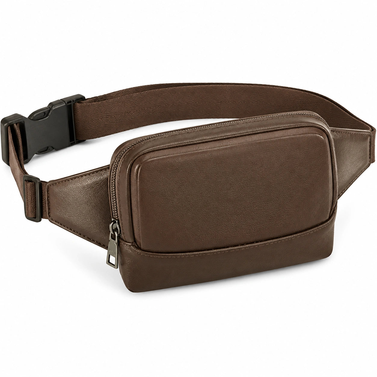 Gürteltasche 24 x 14 x 6 cm aus Kunstleder Braun mit Reißverschluss für Alltag