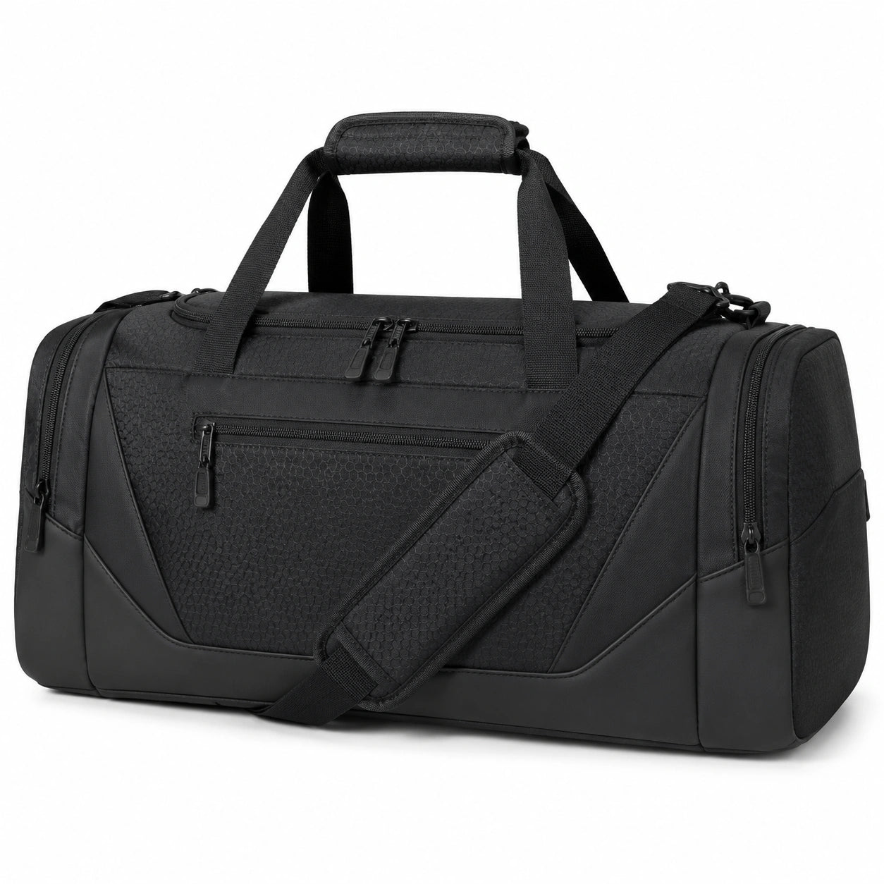 Sporttasche 55 x 28 x 30 cm Schwarz aus Synthetik mit Schultergurt und Reißverschluss