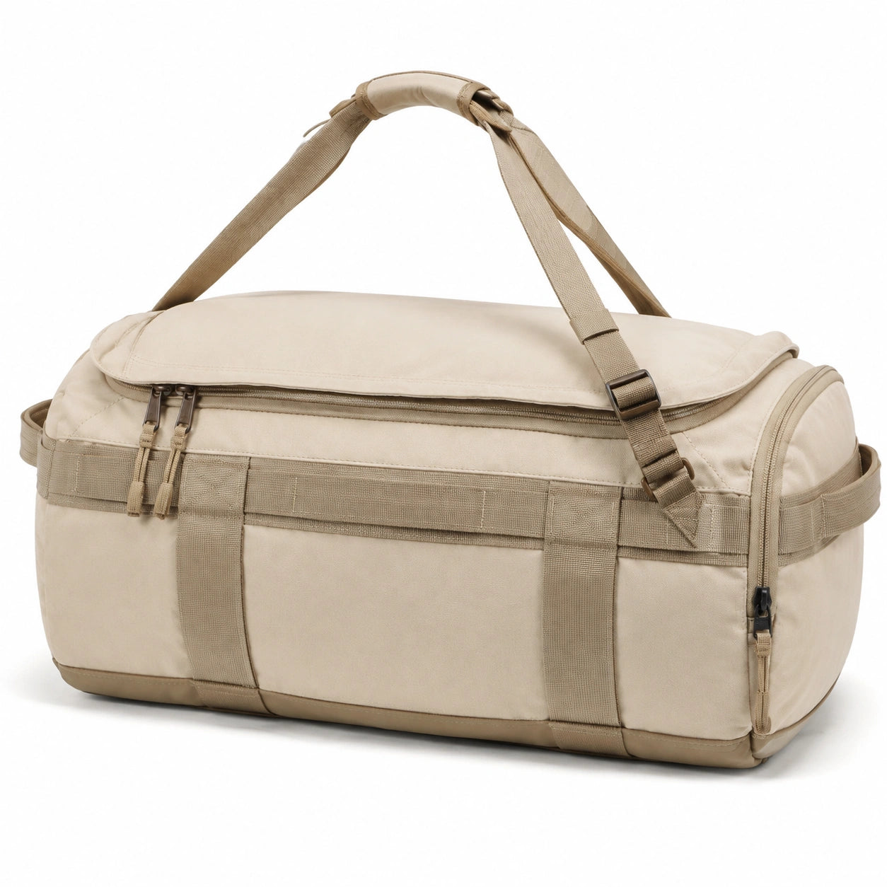 Reisetasche 55 x 28 x 30 cm aus Textil in Beige mit verstellbarem Schultergurt