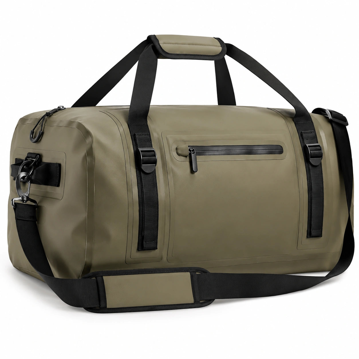Reisetasche 60 x 30 x 30 cm aus PVC Olivgrün wasserabweisend mit Schultergurt