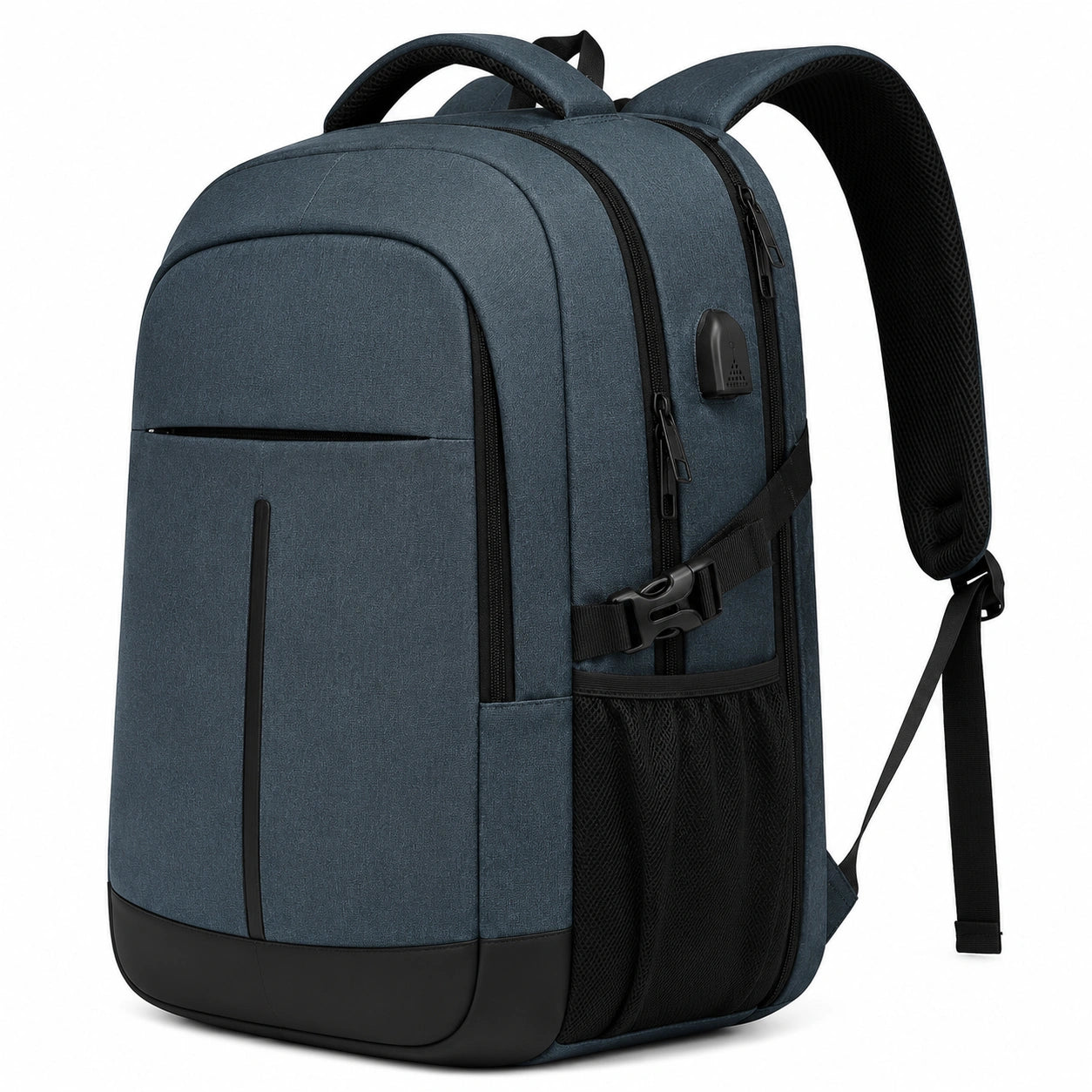 Laptop-Rucksack 45 x 30 x 18 cm Textil Dunkelblau für Reise mit USB-Anschluss