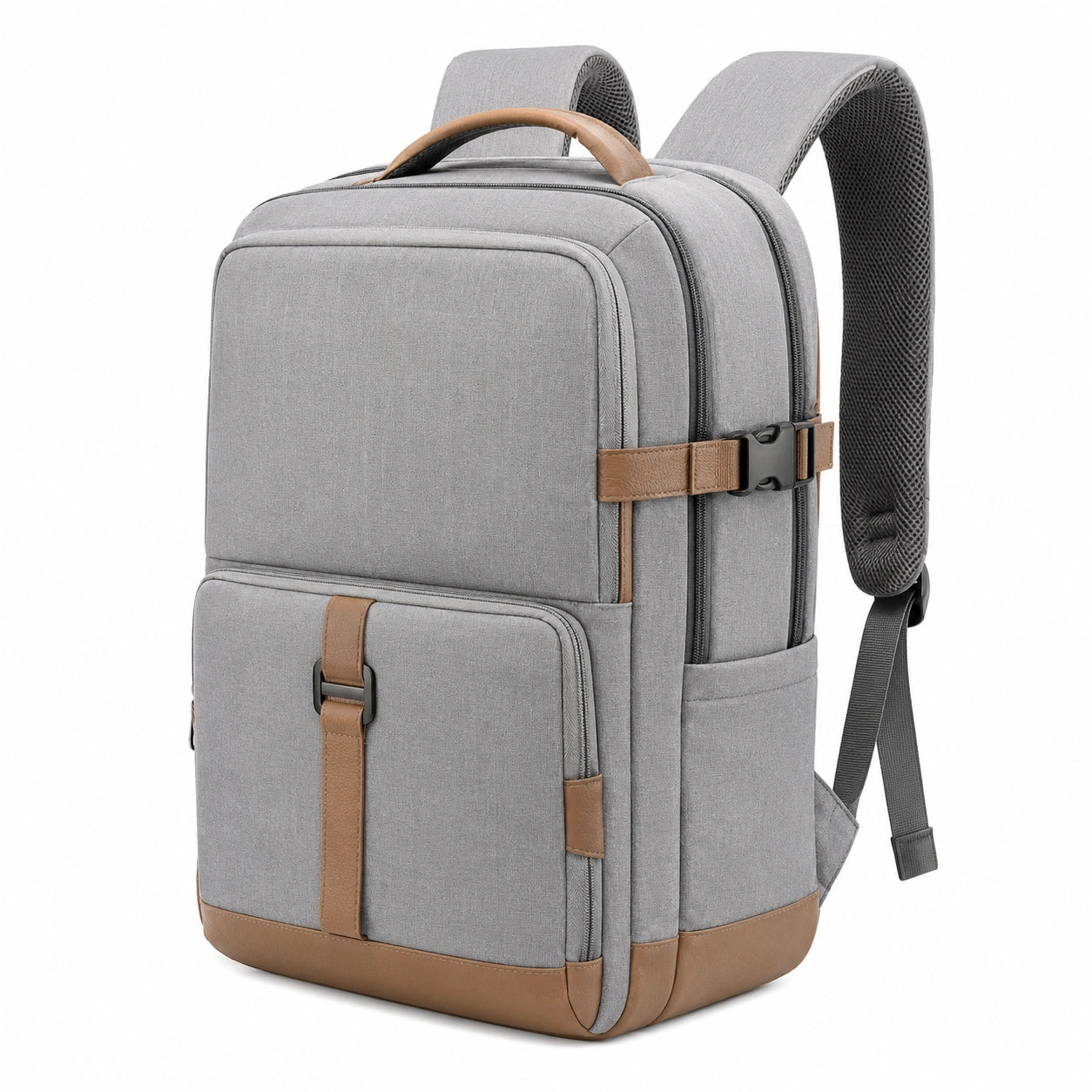 Rucksack 30 x 16 x 45 cm Polyester Grau Braun mit gepolsterten Trägern